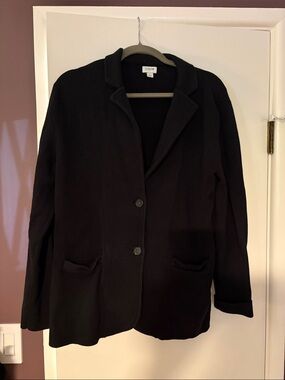 J. Crew Black Knit Two-Button Blazer
